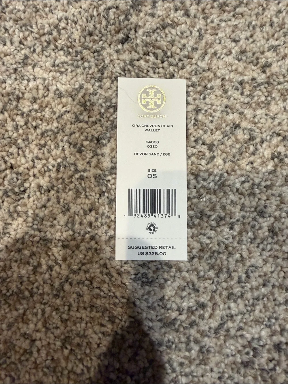 Tory Burch Kira Chevron Chain Wallet - Devon Sand